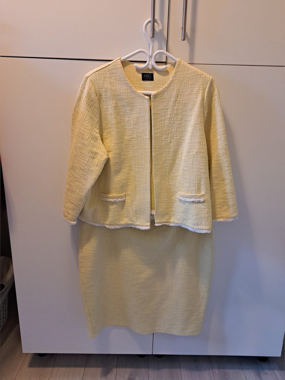 Yellow Tweed Skirt and Jacket Set